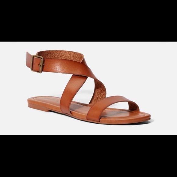 JustFab Shoes - JustFab Soleila Flat Sandal, Cognac, Size 12 NWT